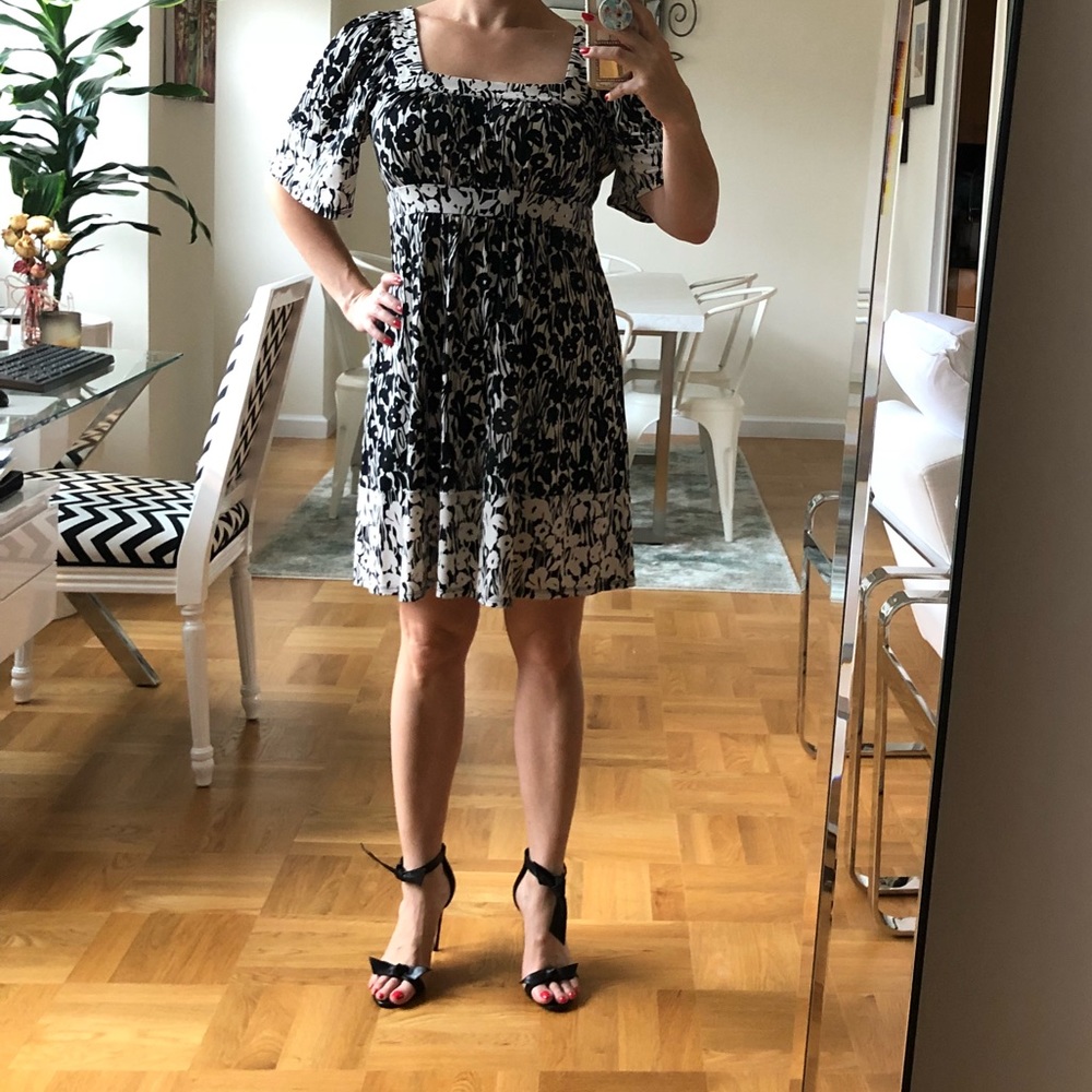 White and black dress
